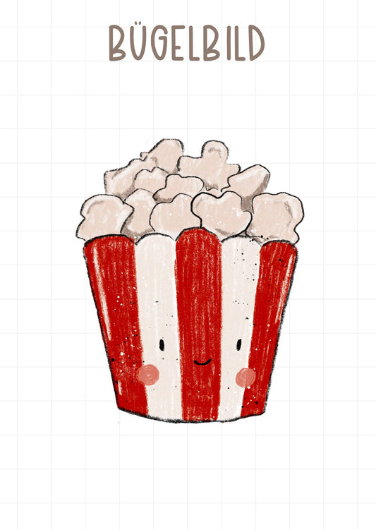 Bügelbild Popcorn Red