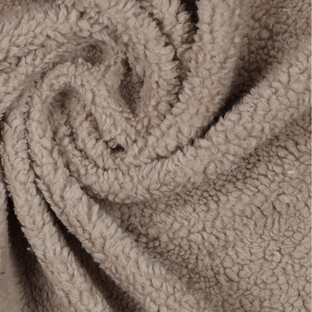 Reststück Baumwoll Teddy Beige 100cm