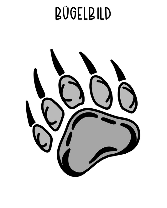 Bügelbild Bear Roar Grau Tatze