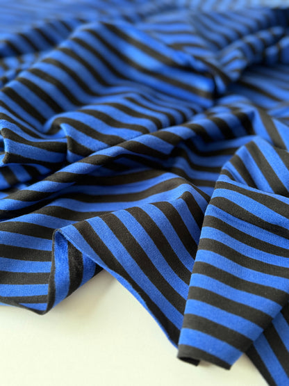 Softjersey Stripes Schwarz Royalblau