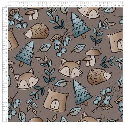 French Terry Herbstis Fuchs Dunkelbraun