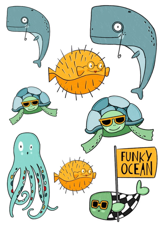 Rub-on Sticker „Funky Ocean“