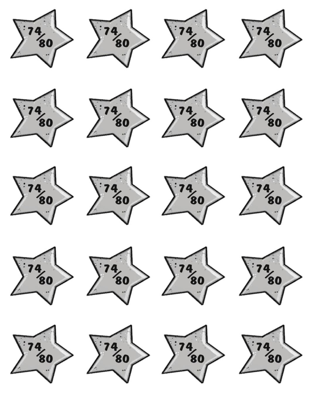 Bügelbild Größenlabel Stern