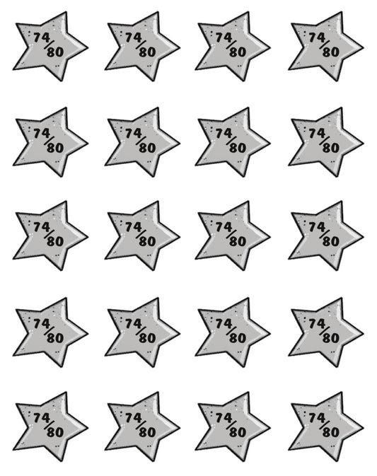 Bügelbild Größenlabel Stern
