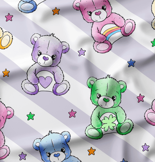 Meterstück Softshell Bärchenglück Stripes