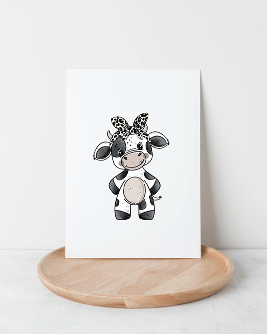 Bügelbild Kuh Moo Girl Black