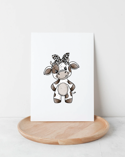 Bügelbild Kuh Moo Girl Brown