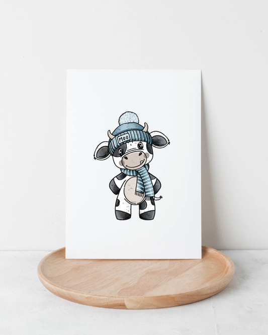 Bügelbild Kuh Moo Boy Black