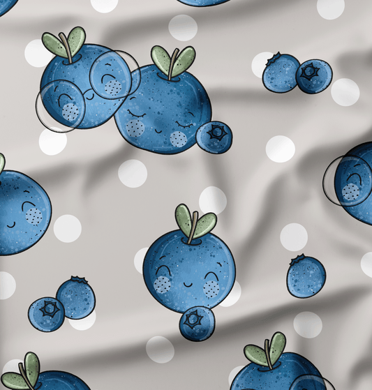 French Terry Blaubeerchen Dots - Vorbestellung