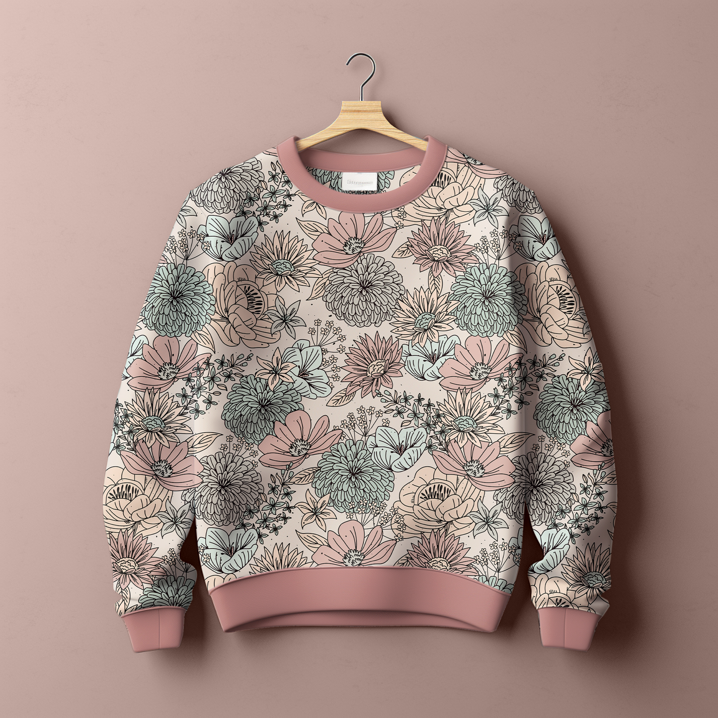 Jersey "Herbstblumen“ Pastell