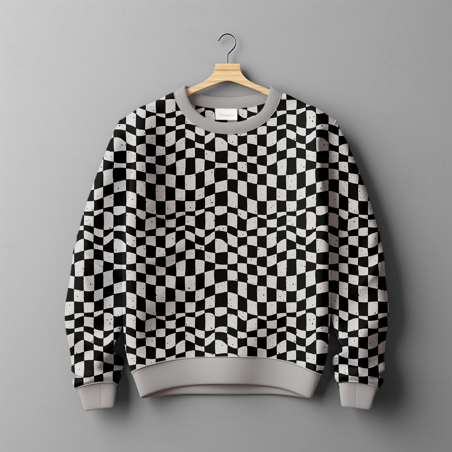 French Terry „Funky Pepper Checker“ Black