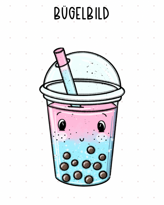 Bügelbild Bubble Tea Pastell