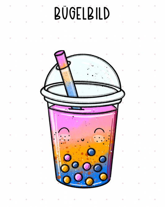 Bügelbild Bubble Tea Funky