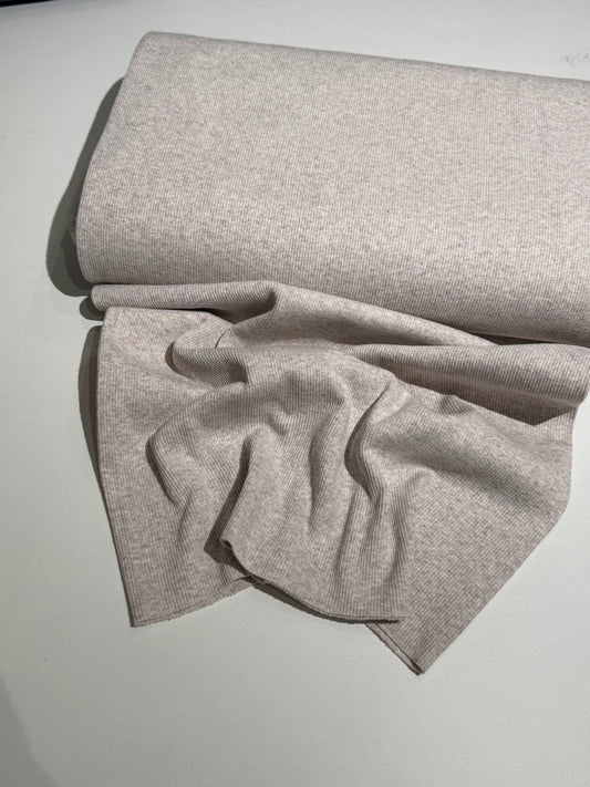 Feinripp Bündchen Beige meliert