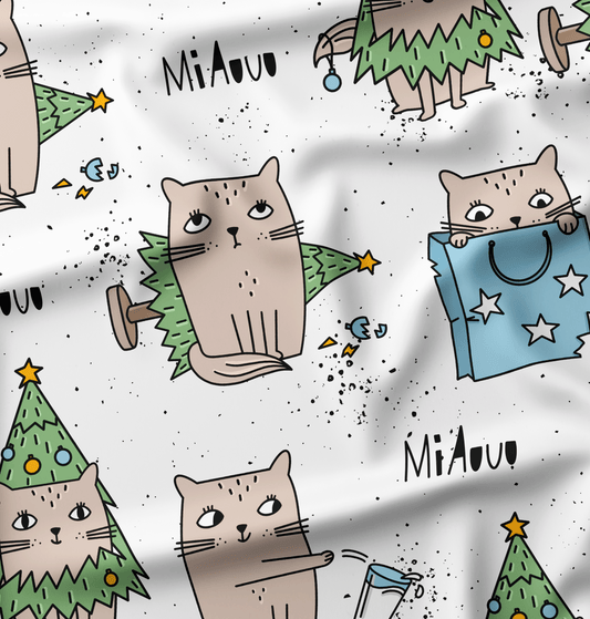 French Terry Xmas Cat Pepper