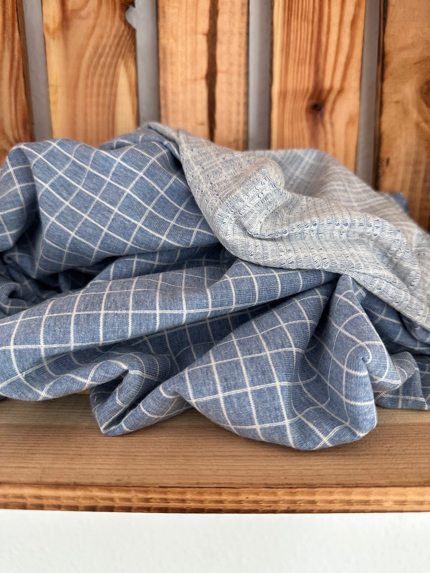 French Terry Schlaufen Grid Jeans