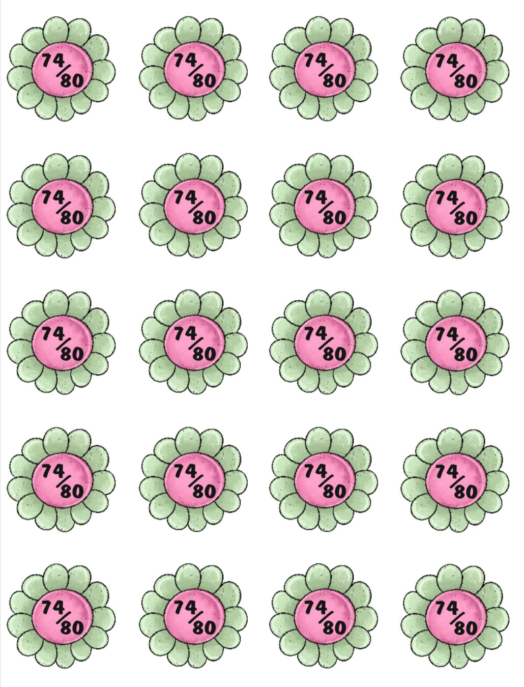 Bügelbild Größenlabel Flower Baby