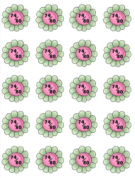 Bügelbild Größenlabel Flower Baby