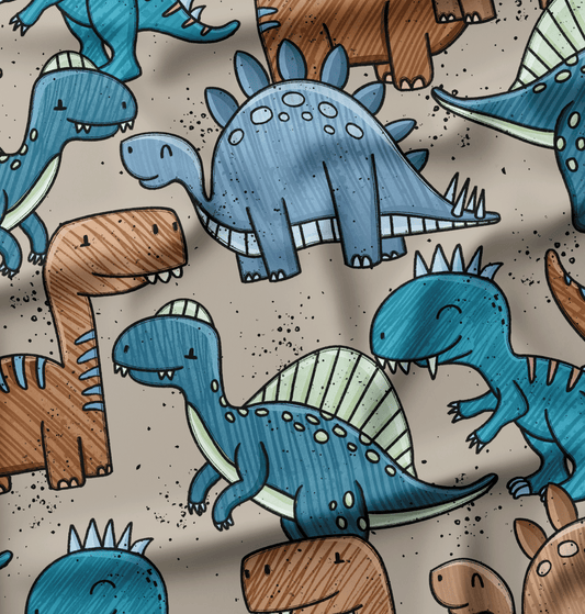 French Terry Dinotopia Braun - Vorbestellung