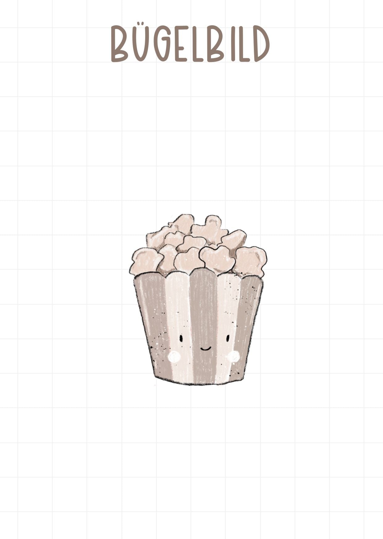 Mini-Bügelbild Popcorn Beige