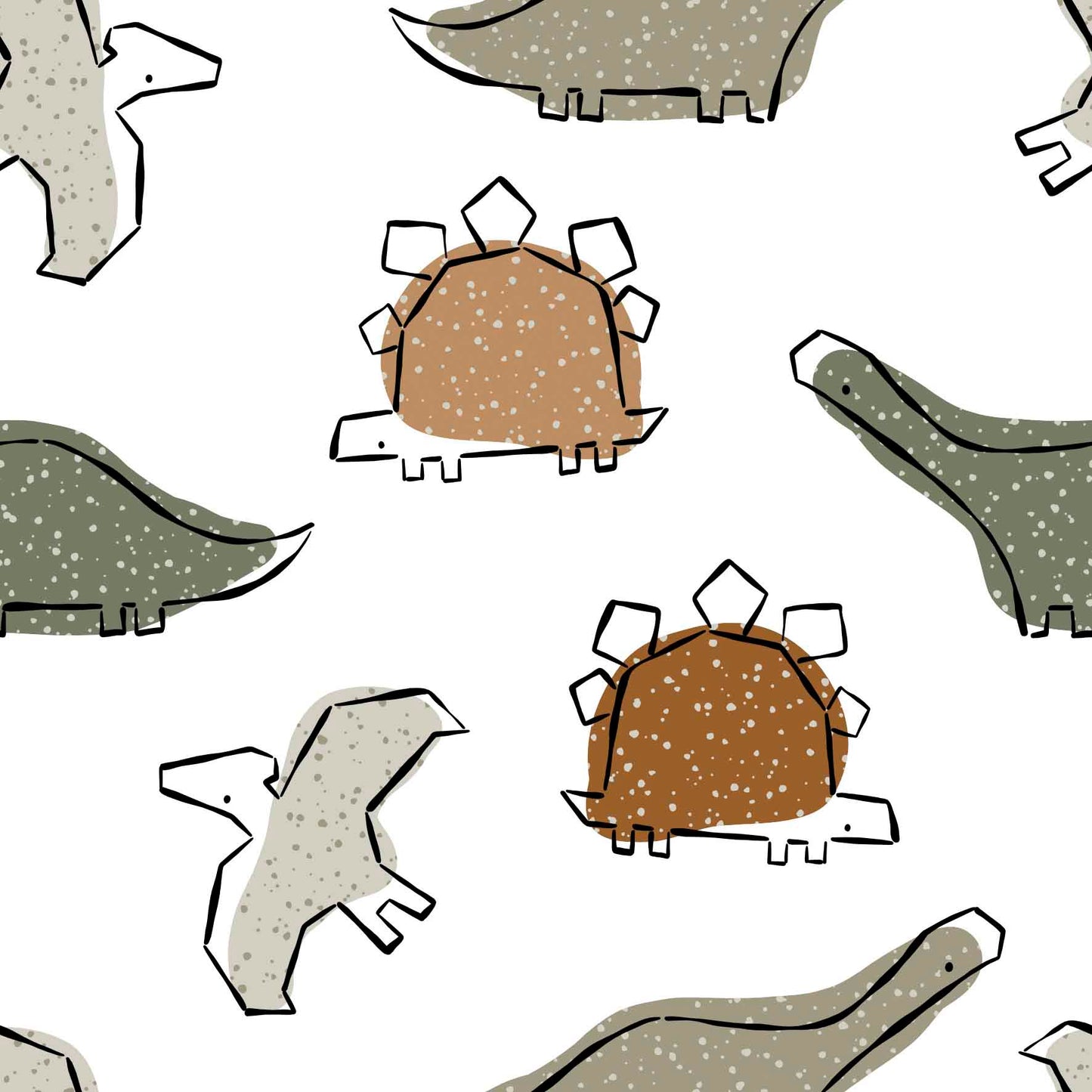 French Terry Dottisaurus White