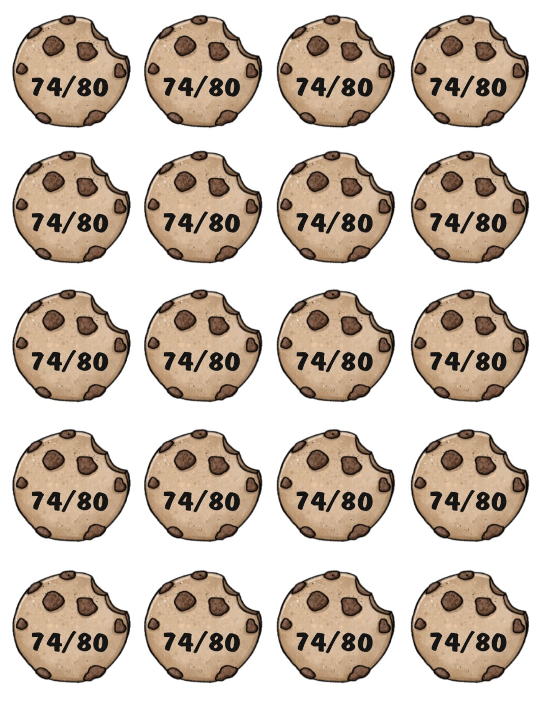 Bügelbild Größenlabel Cookie Schoko