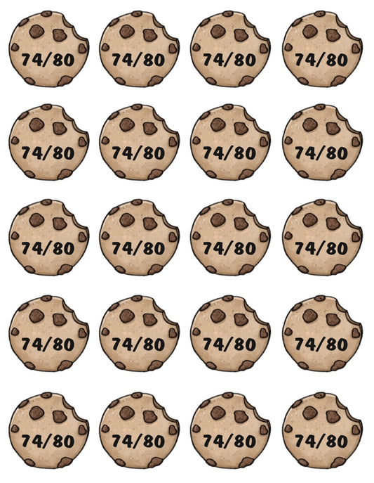 Bügelbild Größenlabel Cookie Schoko