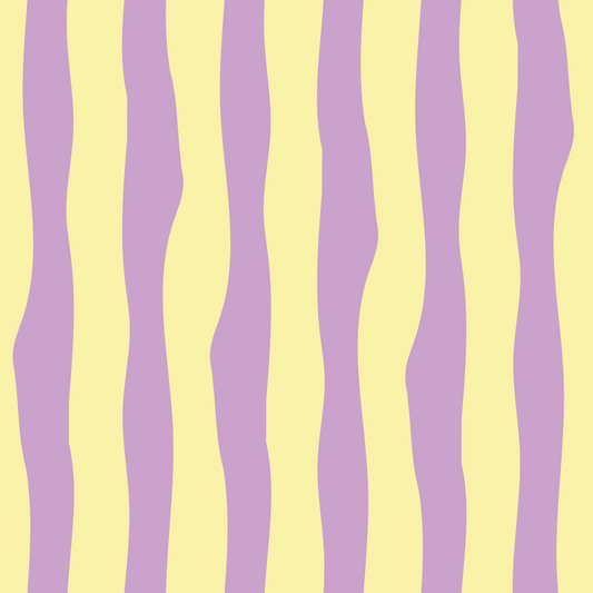 French Terry Wild Stripes Flieder Buttergelb - Vorbestellung