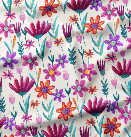 Bio Jersey Flowerl Beige