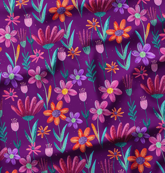 Bio Jersey Flowerl Lila