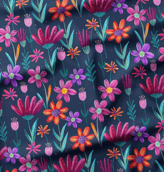 Bio Jersey Flowerl Navy