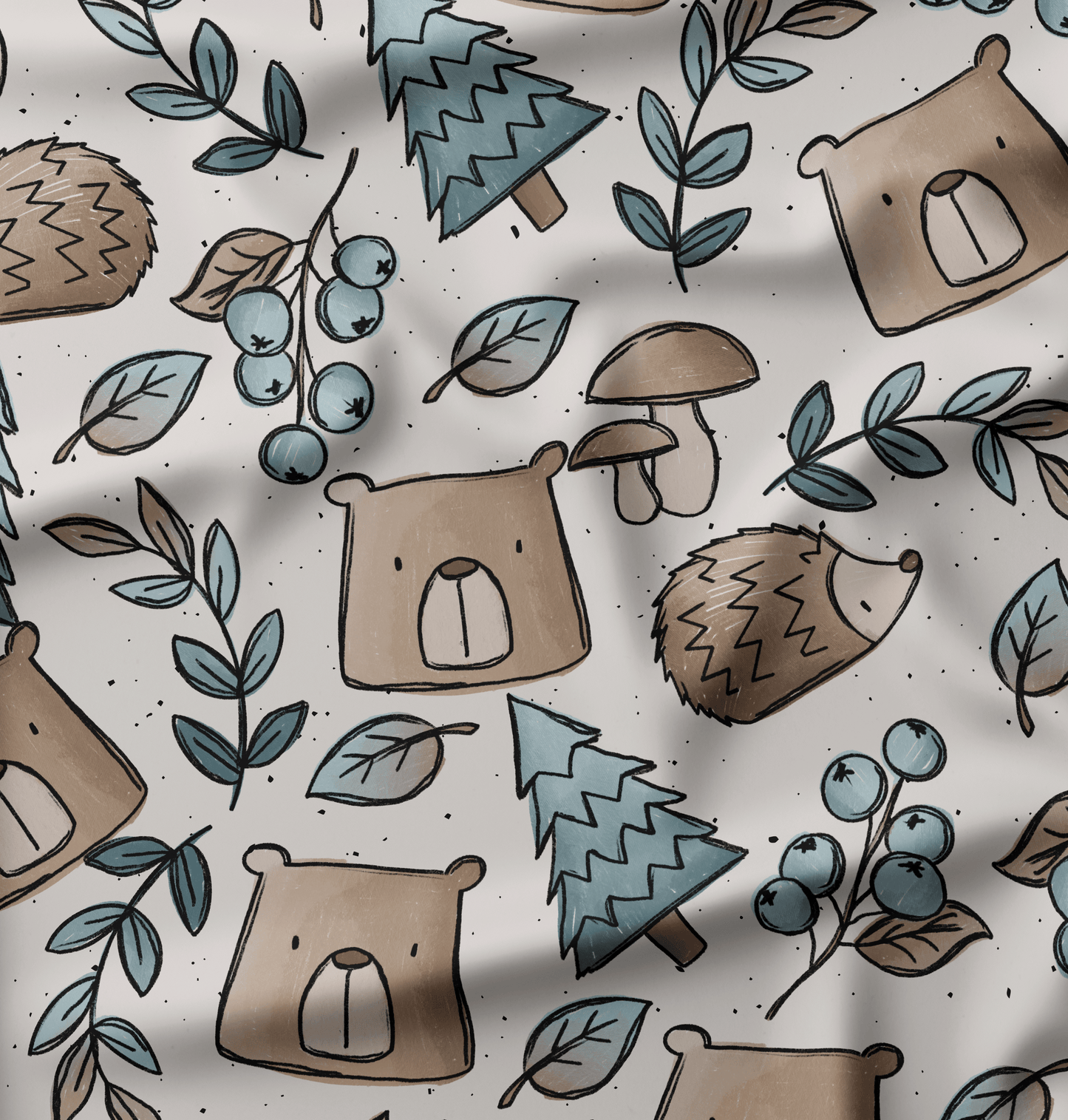 French Terry Herbstis Bär Beige