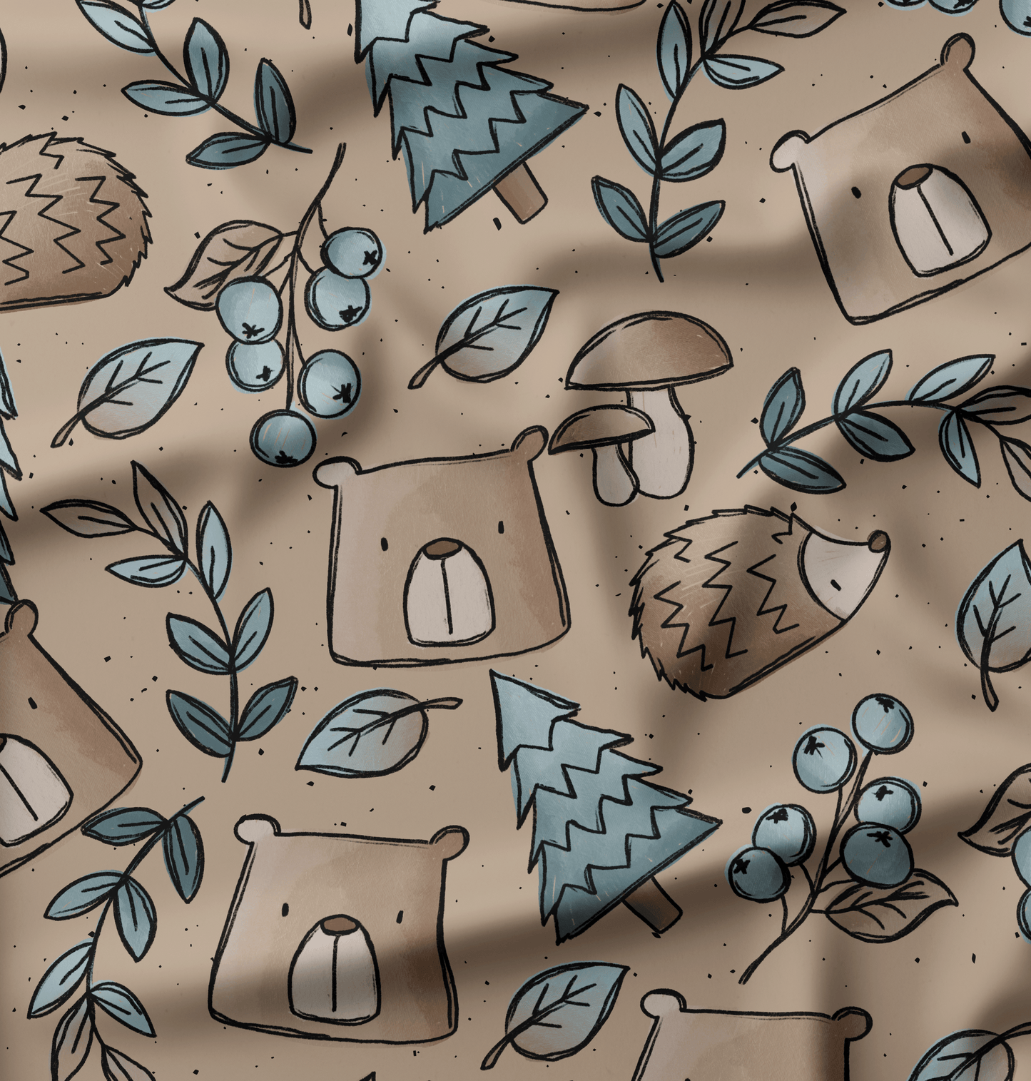 French Terry Herbstis Bär Braun