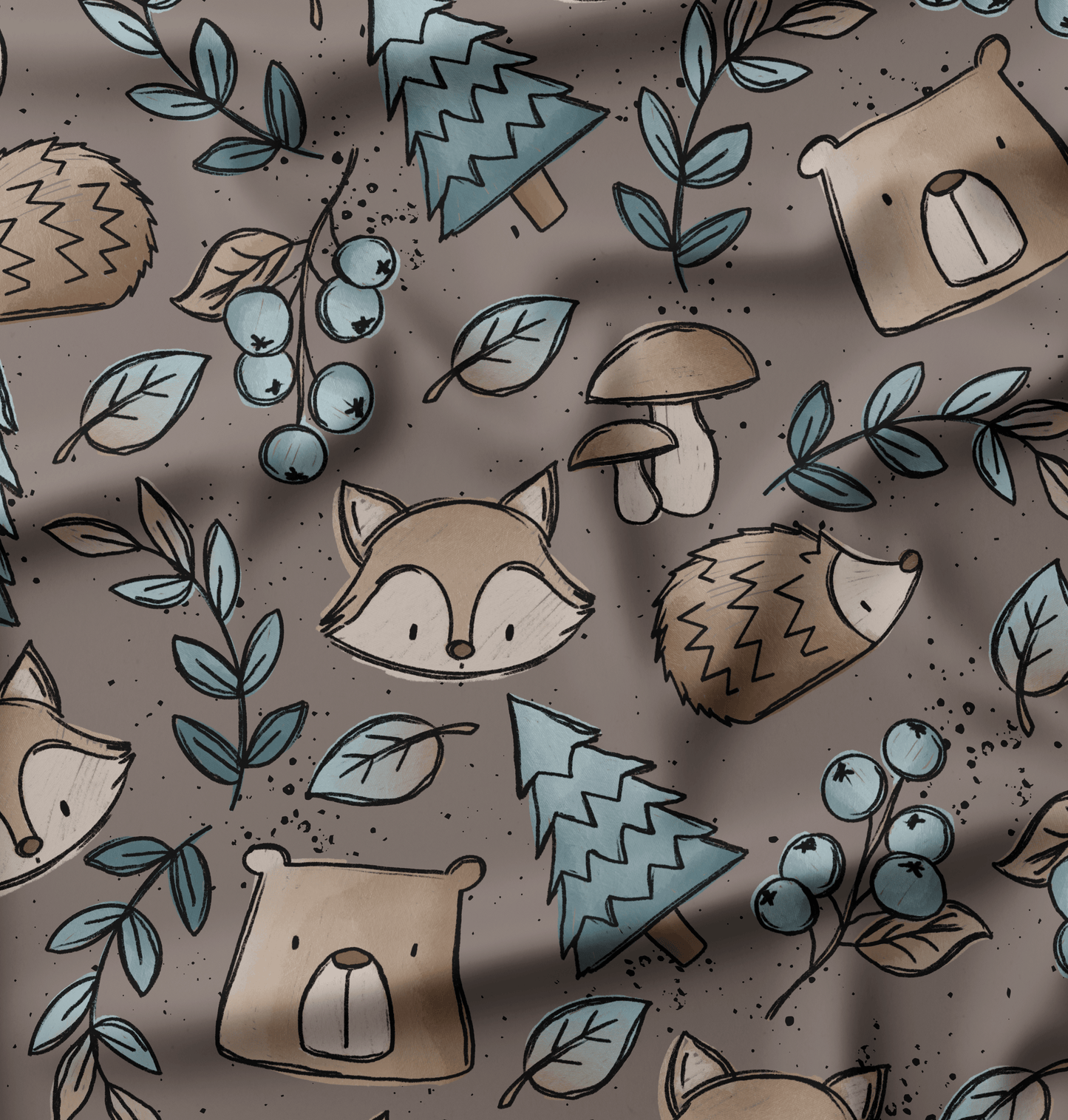 French Terry Herbstis Fuchs Dunkelbraun