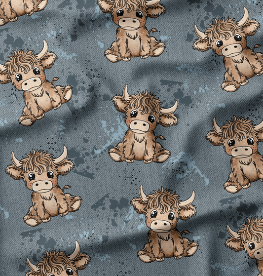 French Terry Highland Cowie Denim