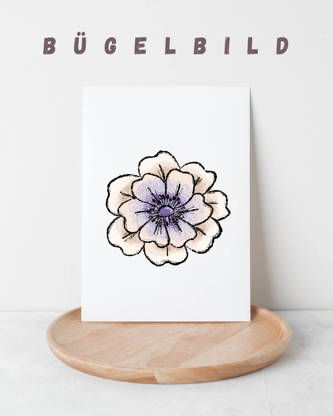 Bügelbild Blüte Creme