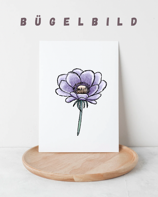 Bügelbild Flora Lila