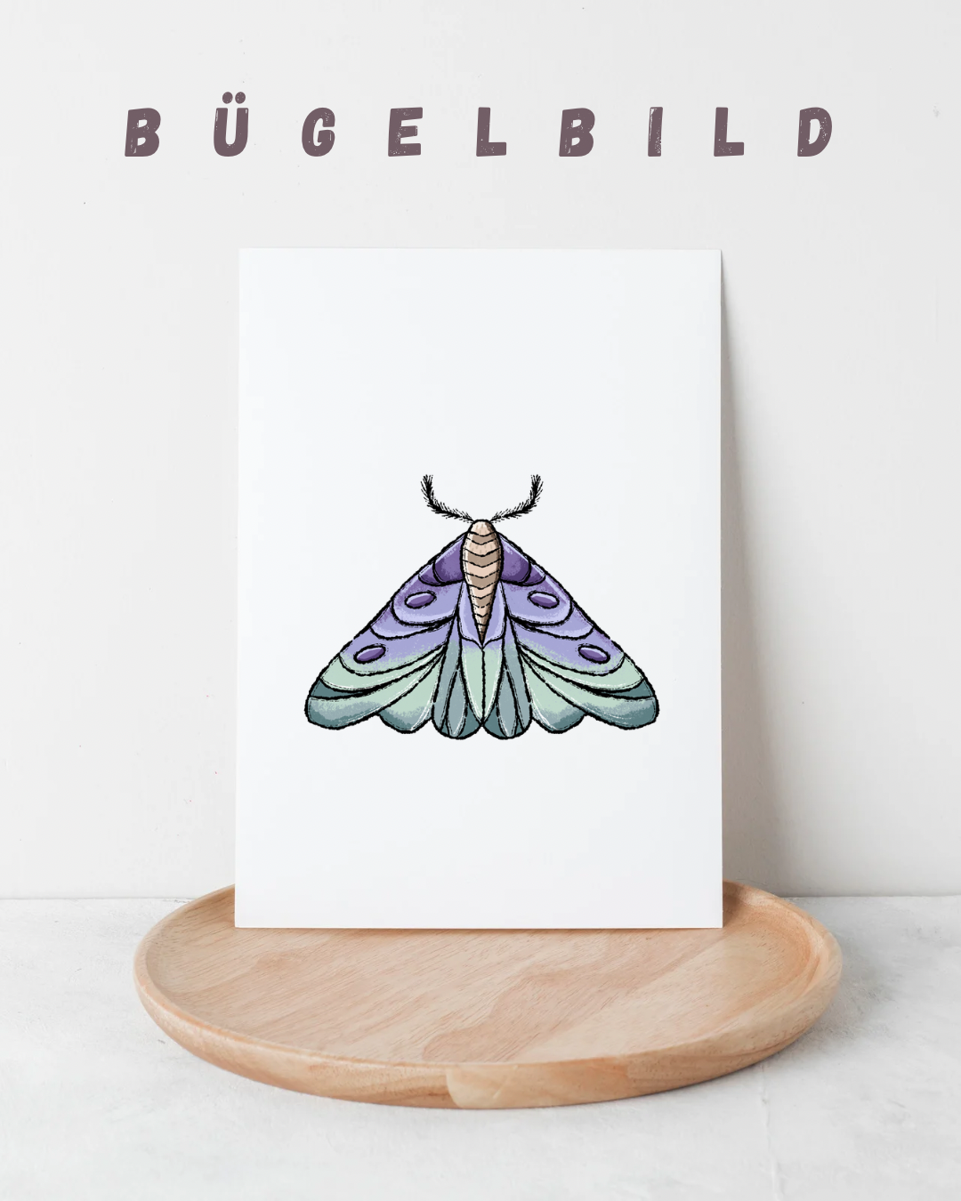 Bügelbild Motte Lila