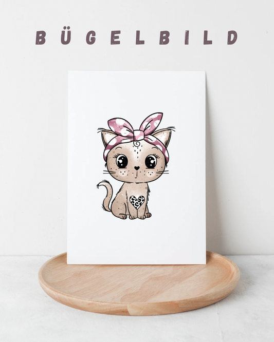 Bügelbild Kitty Pink