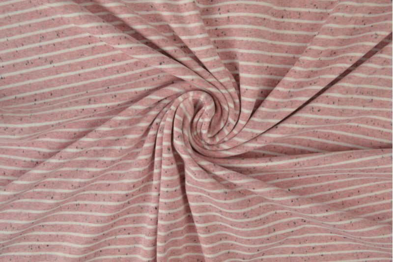Jersey Konfetti Stripes Rose-weiß meliert *50cm x 175*