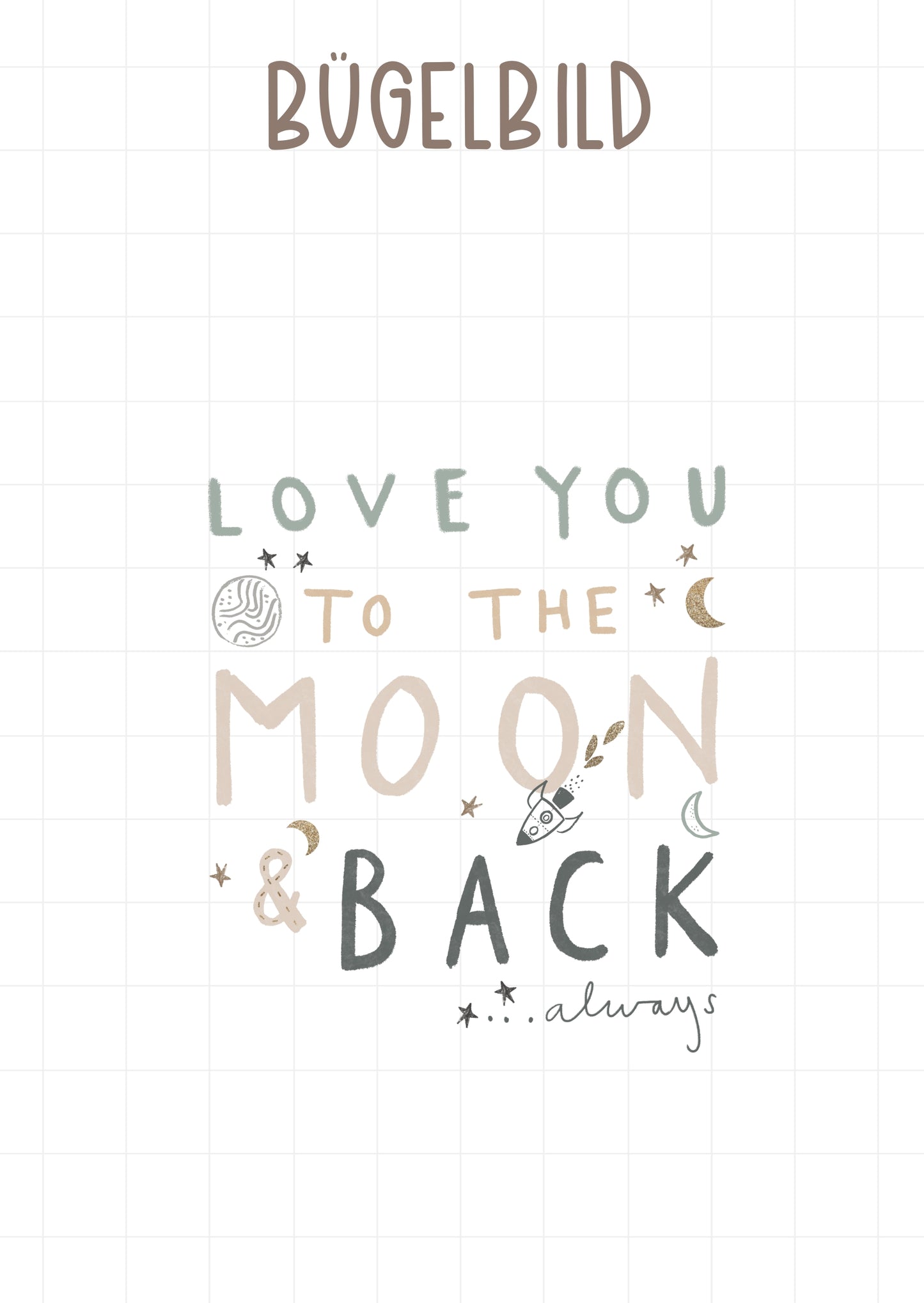 Bügelbild Love You To The Moon