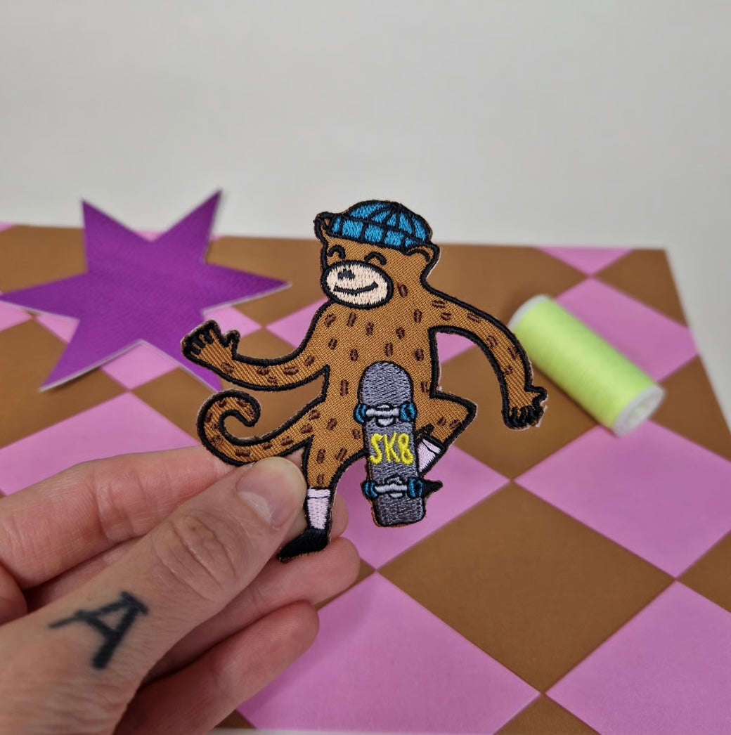 Aufnäher Bügelpatch "Skater Monkey" King Kids Designs