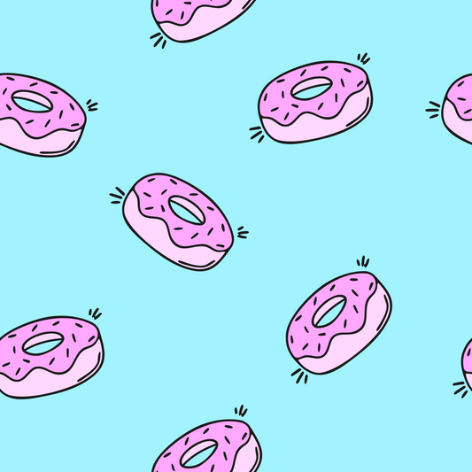 Reststück Canvas Donuts Blau 50cm