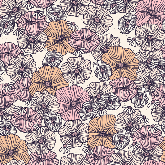Reststück Jersey Blooming Pastell 50cm