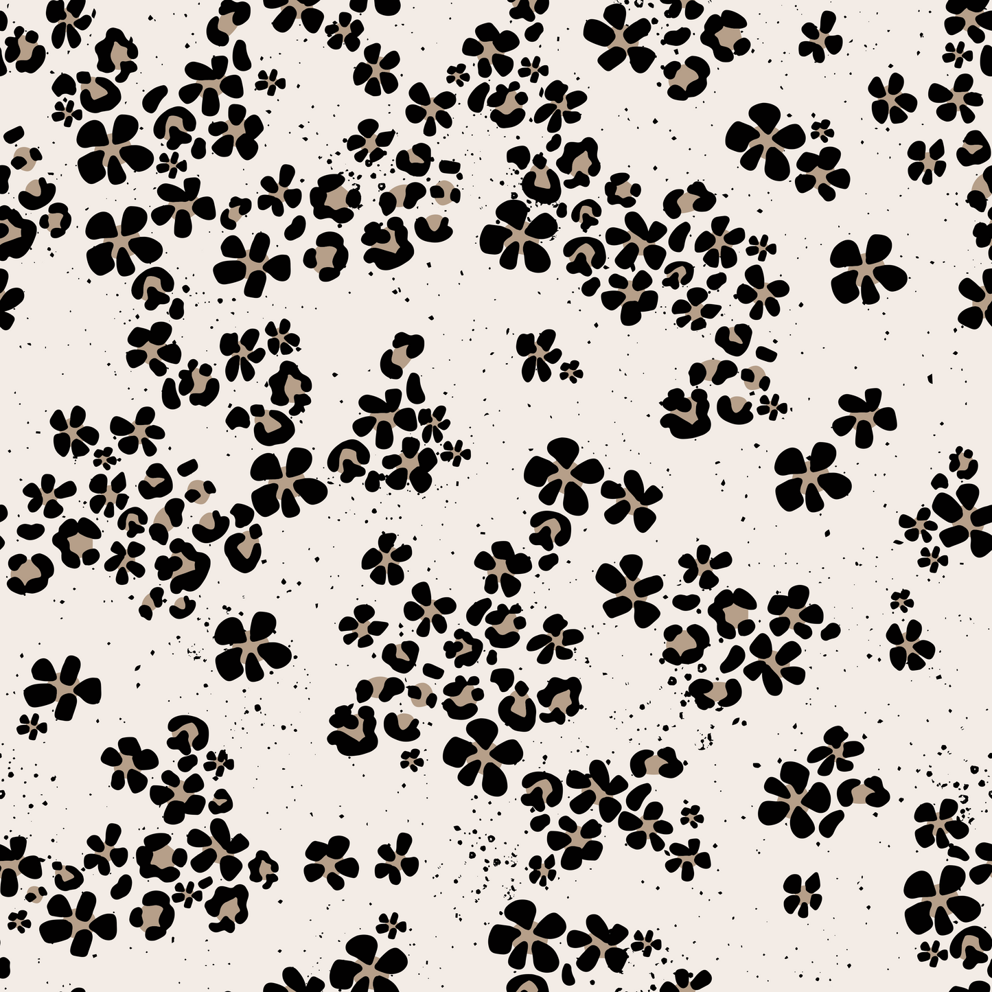 Bio French Terry Blumenleo Beige - Vorbestellung