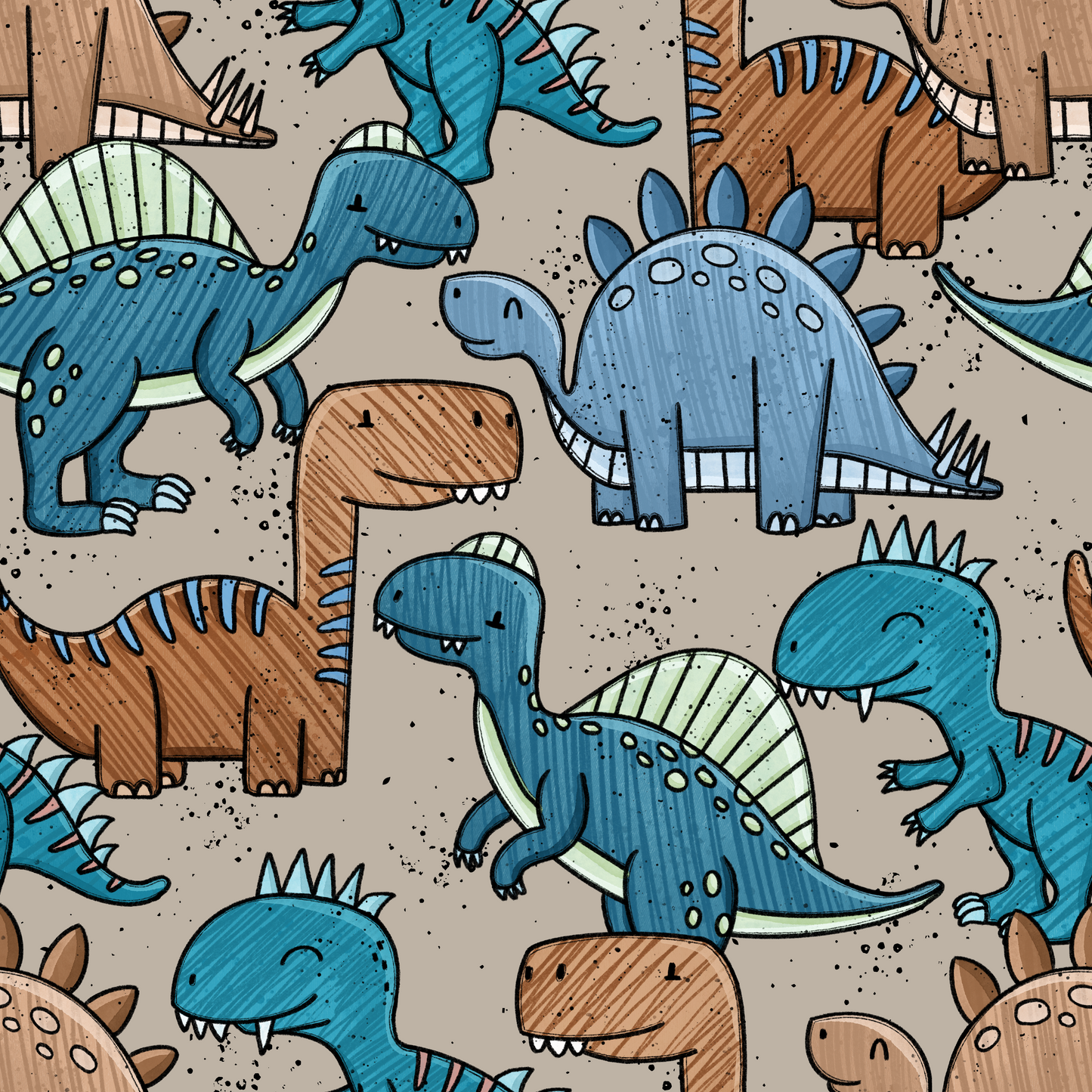 Ribjersey Dinotopia Braun