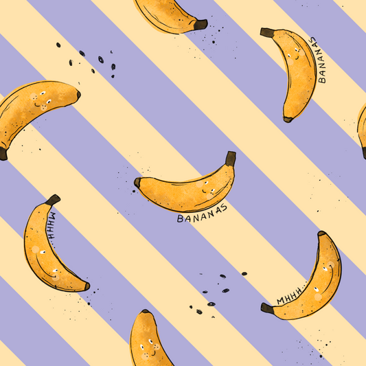 Meterstück French Terry Banana Stripes