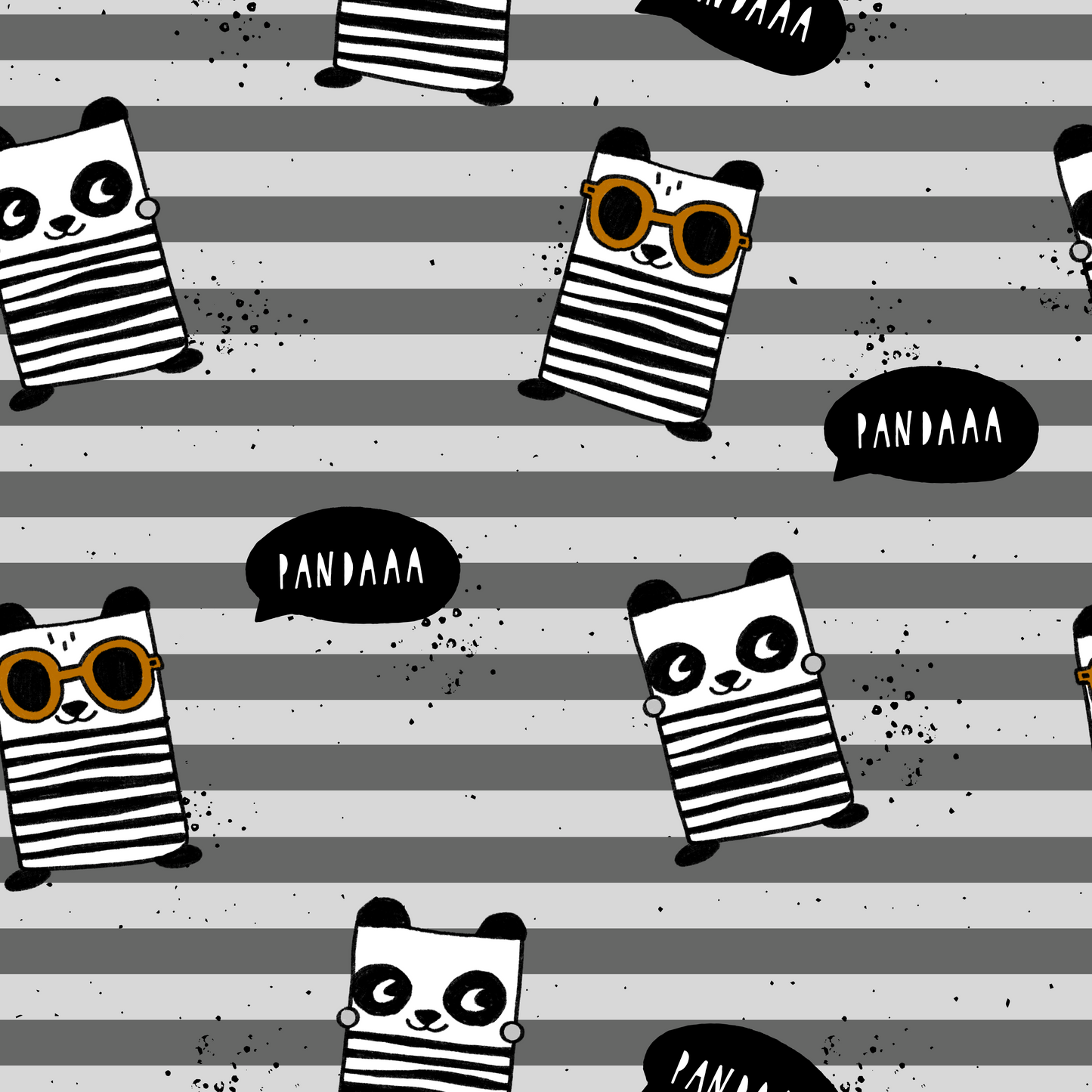 French Terry Chill Panda Stripes