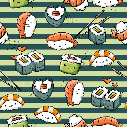 Bio French Terry Sushilein Green Stripes - Vorbestellung