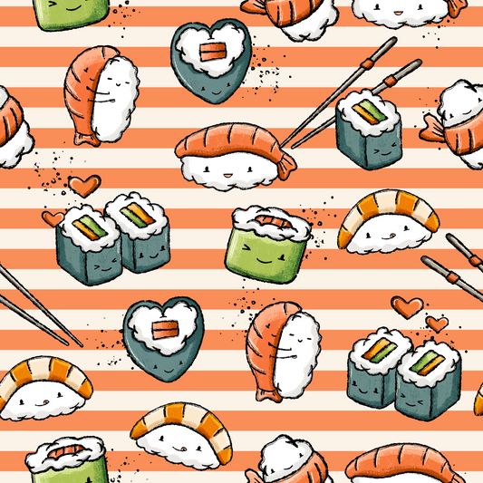 Bio French Terry Sushilein Peach Stripes - Vorbestellung